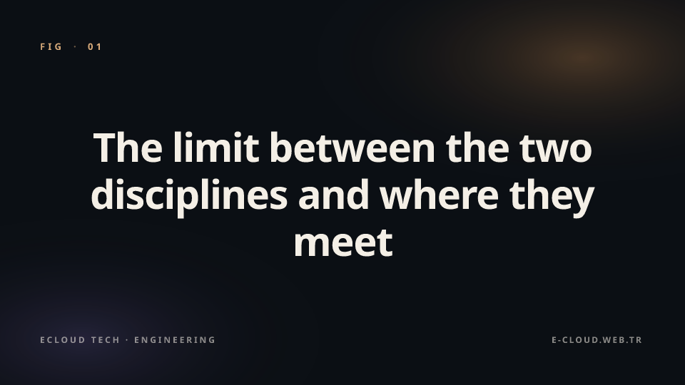 Figure 1 — The limit between the two disciplines and where they meet
